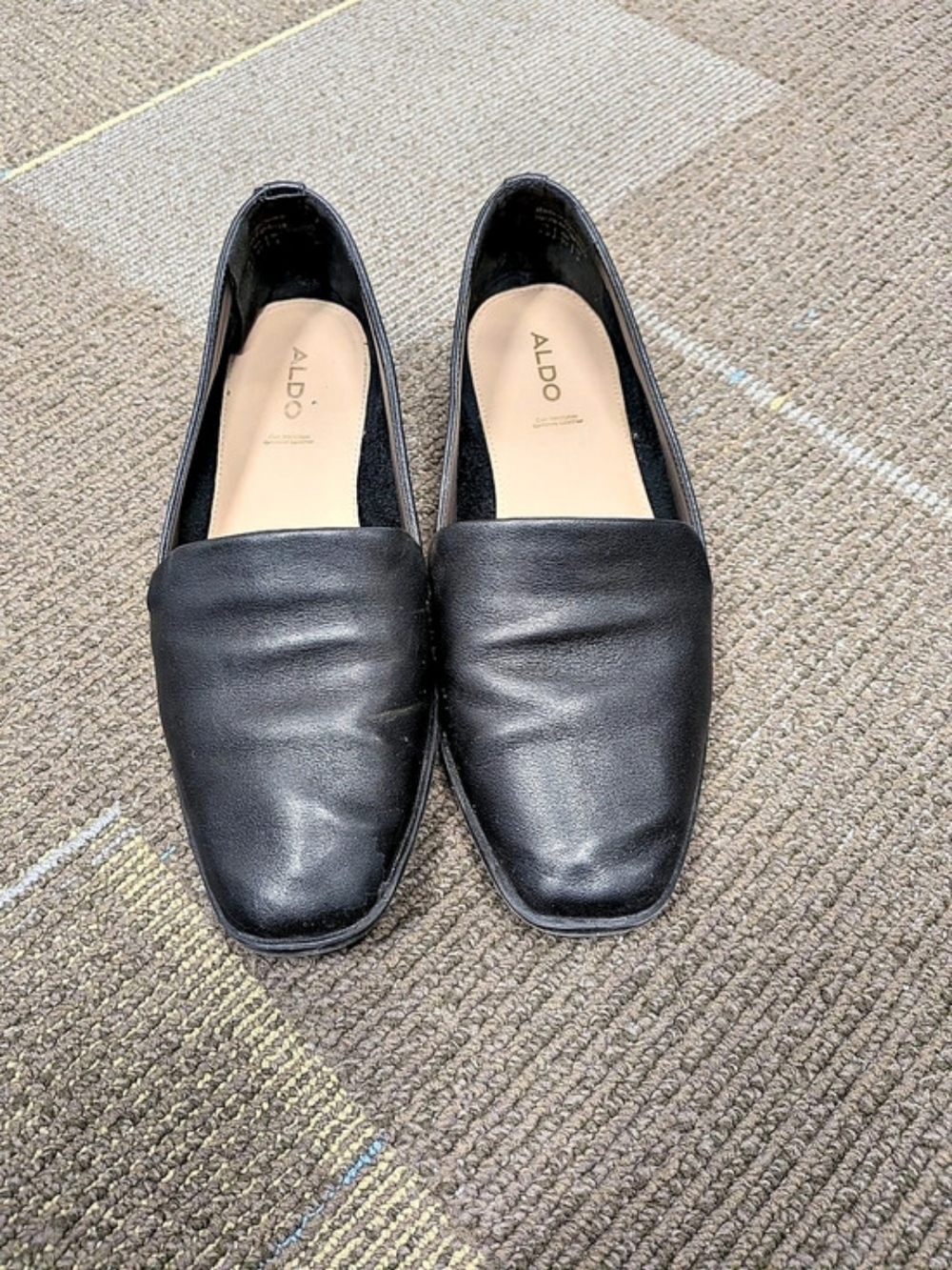 ALDO Black Square-Toe Loafers